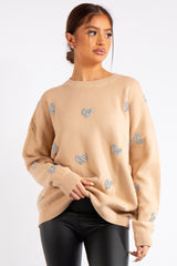 Legacy Camel Heart Knit Jumper