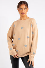 Legacy Camel Heart Knit Jumper