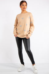 Legacy Camel Heart Knit Jumper