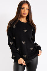Legacy Black Heart Knit Jumper