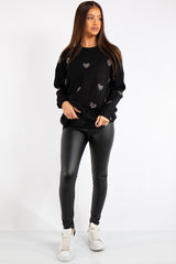 Legacy Black Heart Knit Jumper