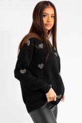 Legacy Black Heart Knit Jumper