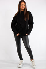 Treasure Black Cable Knit Jumper