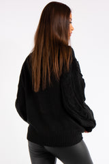Treasure Black Cable Knit Jumper