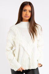 Treasure White Cable Knit Jumper