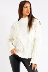 Treasure White Cable Knit Jumper