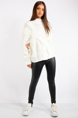 Treasure White Cable Knit Jumper
