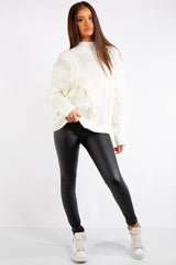Treasure White Cable Knit Jumper