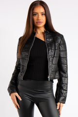 Carla Black Faux Leather Biker Jacket