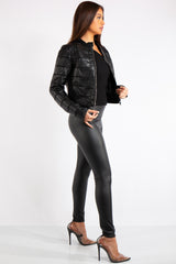 Carla Black Faux Leather Biker Jacket
