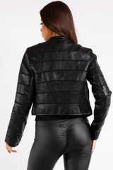 Carla Black Faux Leather Biker Jacket