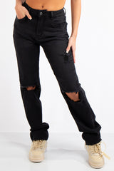 Evalyn Denim Black Straight Leg Jeans