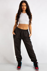 Aurelia Black Ruched Detailing Basic Joggers