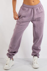Aurelia Lavender Ruched Detailing Basic Joggers