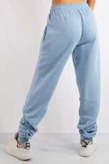 Aurelia Blue Ruched Detailing Basic Joggers