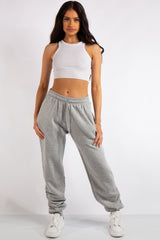 Aurelia Grey Ruched Detailing Basic Joggers