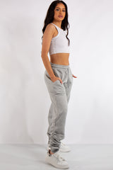 Aurelia Grey Ruched Detailing Basic Joggers