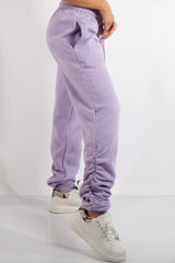 Aurelia Lilac Ruched Detailing Basic Joggers