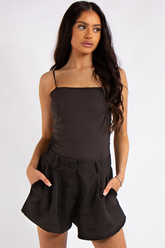 Tinley Black Flared Pocket Shorts