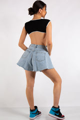 Klara Black Backless Ribbed Bodysuit