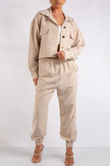 Frances Beige Shirt Co Ord Set