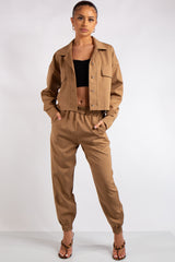 Frances Camel Shirt Co Ord Set