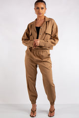 Frances Camel Shirt Co Ord Set
