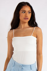 Ruby White Slinky Super Soft Strappy Bodysuit
