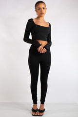 Nova Black Square Neck Co Ord Set