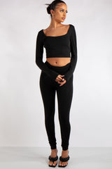 Nova Black Square Neck Co Ord Set