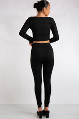 Nova Black Square Neck Co Ord Set