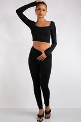 Nova Black Square Neck Co Ord Set