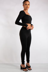 Nova Black Square Neck Co Ord Set