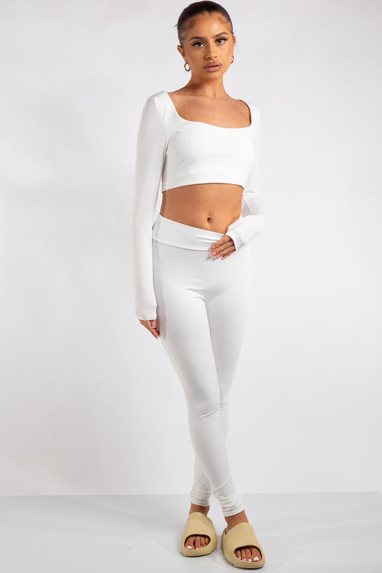 Nova White Square Neck Co Ord Set