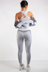 Amiya Grey 3-piece Activewear Fitness Gym Wear Set