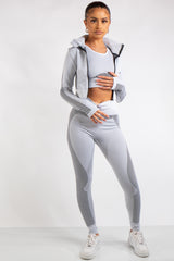 Amiya Grey 3-piece Activewear Fitness Gym Wear Set
