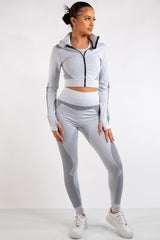 Amiya Grey 3-piece Activewear Fitness Gym Wear Set