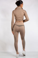 Amiya Beige 3-piece Activewear Fitness Gym Wear Set