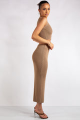 Willow Camel Knitted Skirt Co-Ord Set