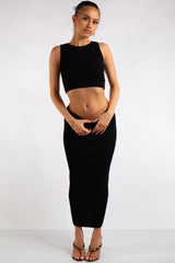 Willow Black Knitted Skirt Co-Ord Set