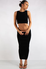 Willow Black Knitted Skirt Co-Ord Set