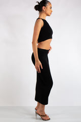 Willow Black Knitted Skirt Co-Ord Set