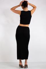 Willow Black Knitted Skirt Co-Ord Set