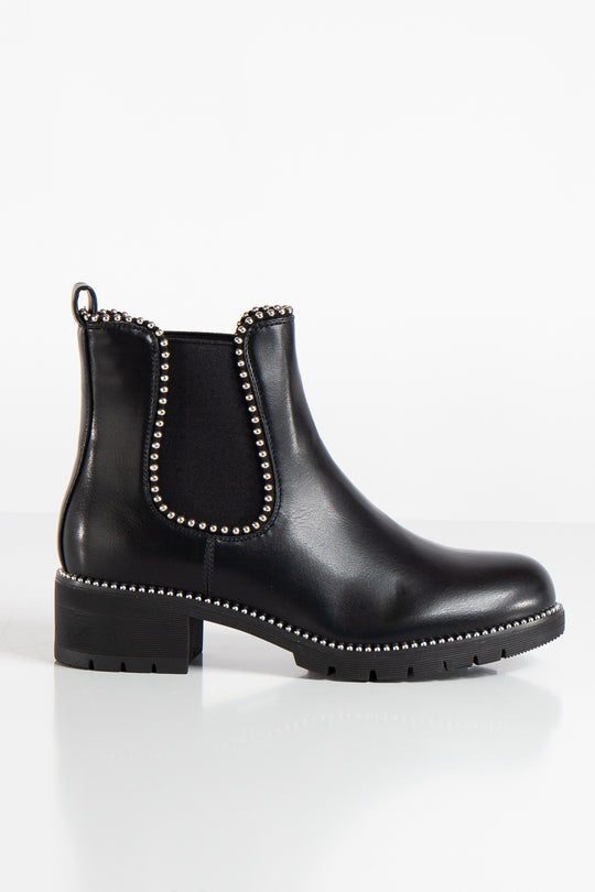 Sylvia Black Stud Chelsea Boots