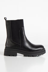Boston Black Chunky Elastic Ankle Boots