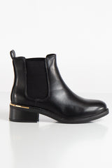 Kimmy Black PU Classic Chelsea Ankle Boots