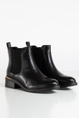 Kimmy Black PU Classic Chelsea Ankle Boots