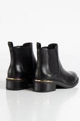 Kimmy Black PU Classic Chelsea Ankle Boots