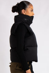 Mary Black Short Sleeveless Padded Gilet