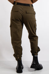 Antonella Khaki Cargo Pocket Front Joggers